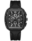 New Multifunctional Sports Luminous Quartz WristWatch Silicone strap Waterproof Tonneau shape Watch For Men - Zavion Watches Store
