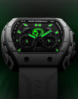 New Multifunctional Sports Luminous Quartz WristWatch Silicone strap Waterproof Tonneau shape Watch For Men - Zavion Watches Store